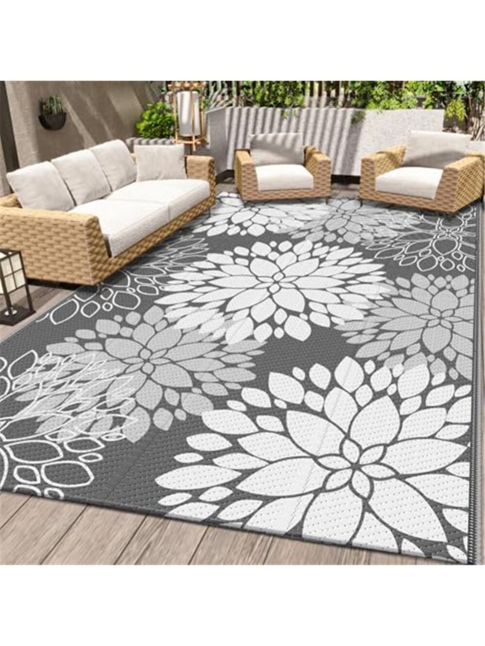 Outdoor Rug Waterproof Outdoor Plastic Straw Rug Reversible Patio Rug Reversible